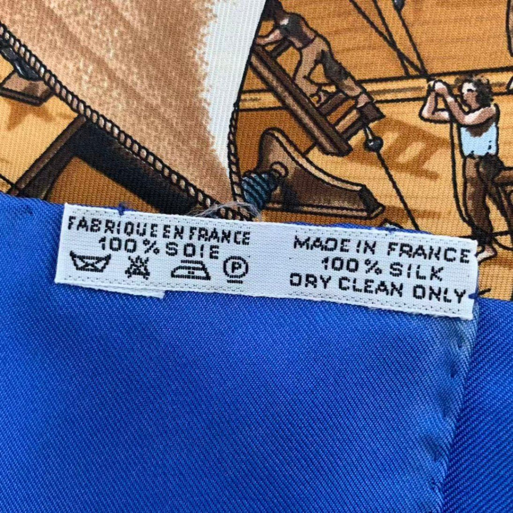 Hermes Scarf Silk Carre 90 Christophe Colomb Decouvre L'amerique 12 Octobre — view 7