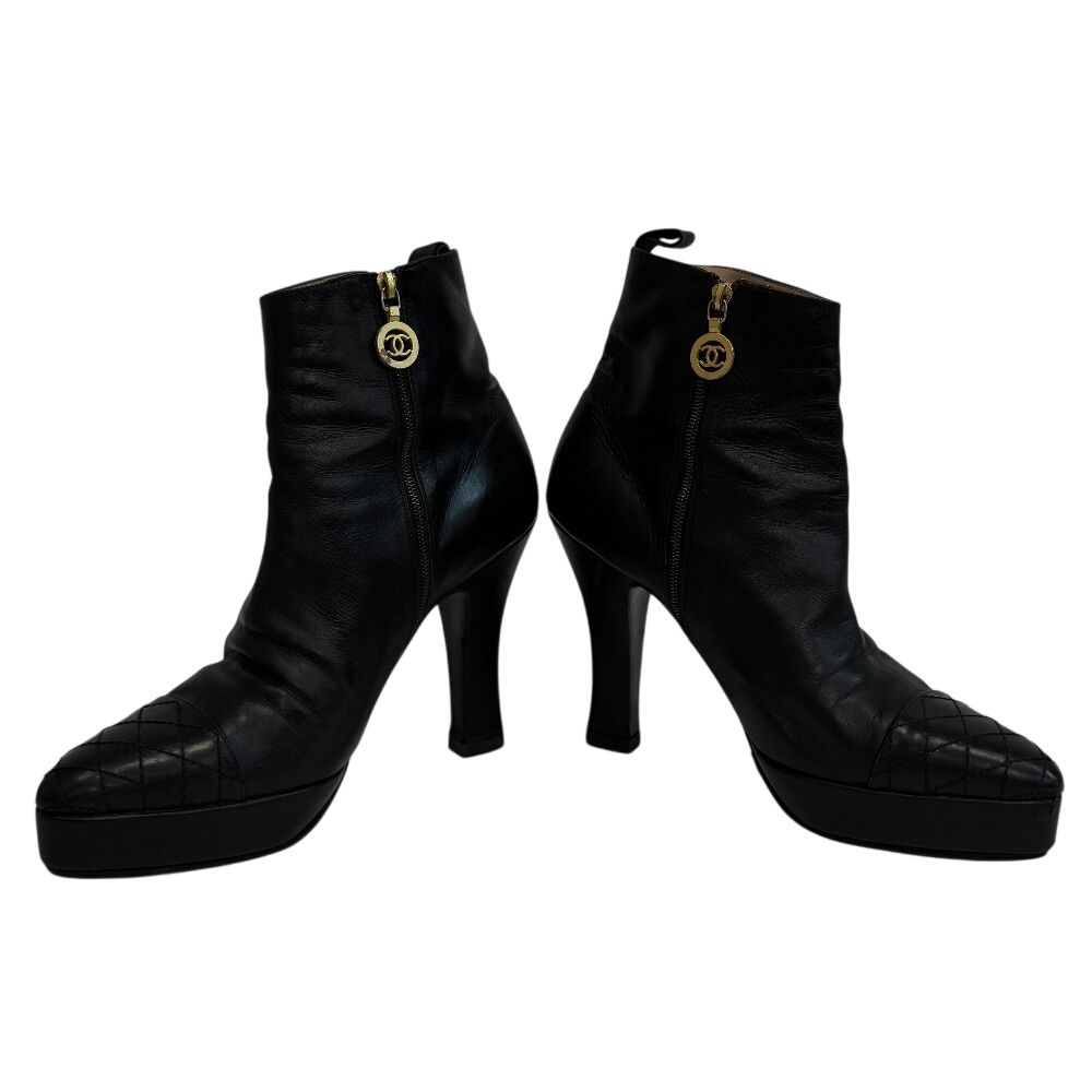 Chanel Short Boots Leather , Wrinkles Fluffing — view 6