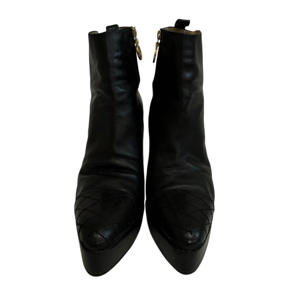 Chanel Short Boots Leather , Wrinkles Fluffing — view 3