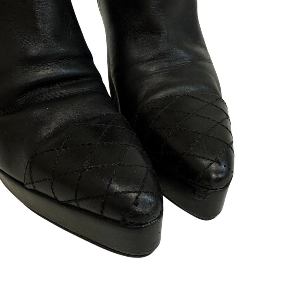 Chanel Short Boots Leather , Wrinkles Fluffing — view 5