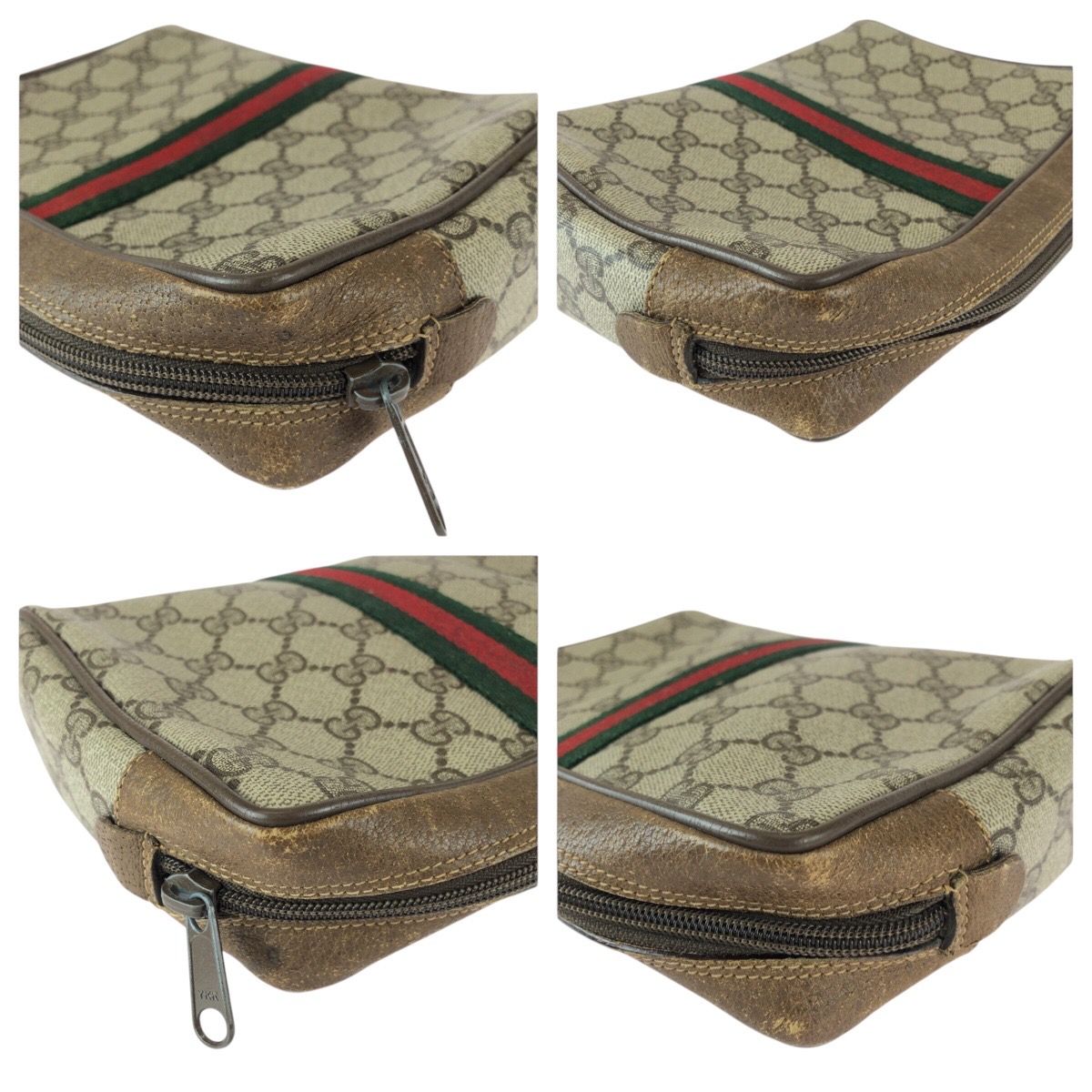 Gucci Vintage Sherry Clutch Beige Brown — view 4