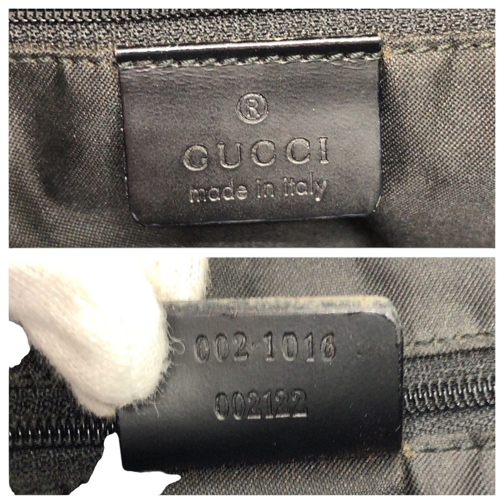 Gucci Bamboo GG Pattern Black Silver Nylon Tote — view 4