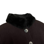 Saint Laurent Yves Vintage Brown Wool Nylon Faux Fur Shoulder Bag — view 3