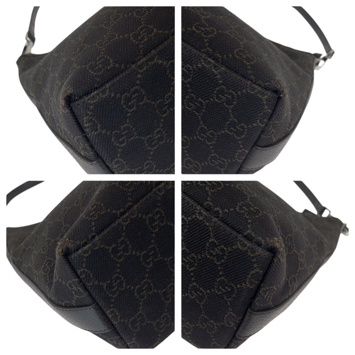 Gucci Hobo Brown Dark Silver GG Canvas Leather — view 3