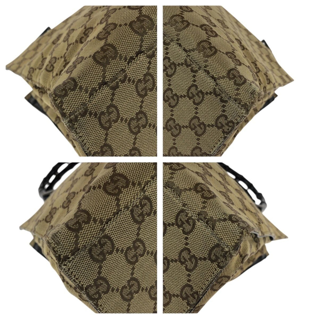 Gucci Bamboo Beige Brown Gunmetal GG Canvas 002 Tote — view 3