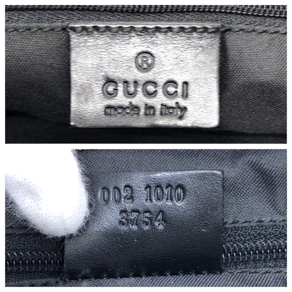 Gucci Bamboo Beige Brown Gunmetal GG Canvas 002 Tote — view 4