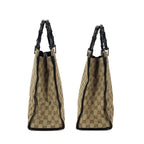 Gucci Bamboo Beige Brown Gunmetal GG Canvas 002 Tote — view 8