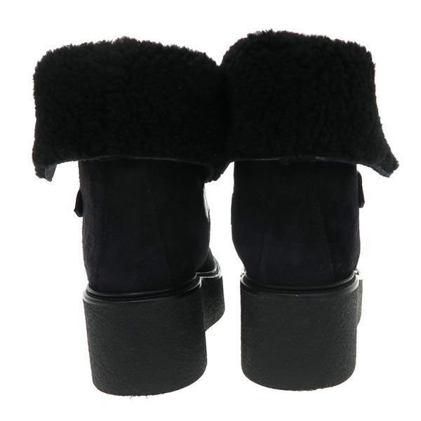 Hermes Moutonbutts Heel Suede Black — view 3