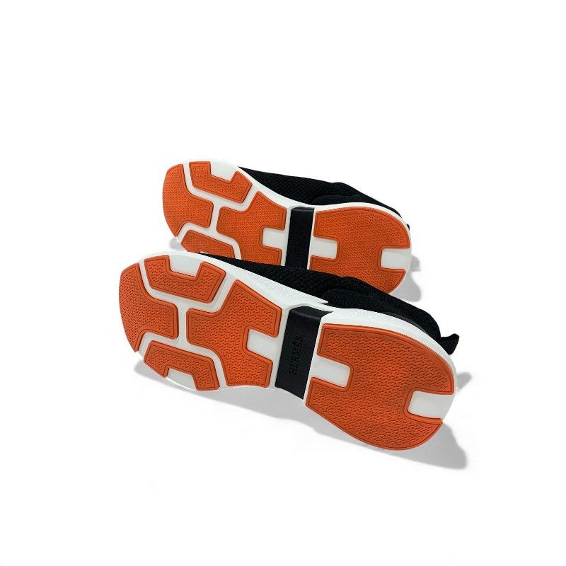 Hermes Heroes Sneaker Shoes Fabric Mesh Black Logo — view 5