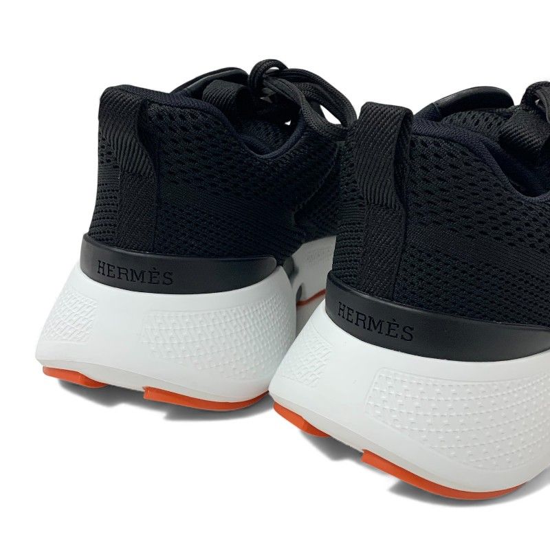 Hermes Heroes Sneaker Shoes Fabric Mesh Black Logo — view 8