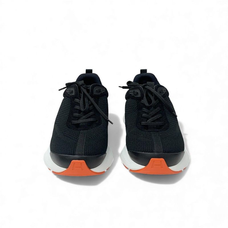 Hermes Heroes Sneaker Shoes Fabric Mesh Black Logo — view 2