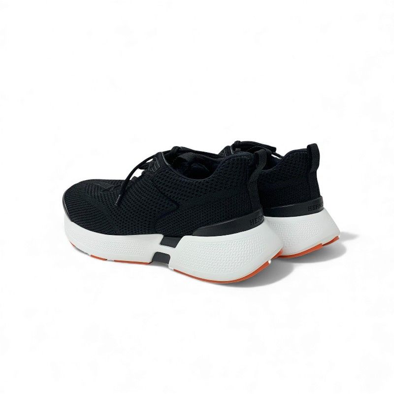 Hermes Heroes Sneaker Shoes Fabric Mesh Black Logo — view 4