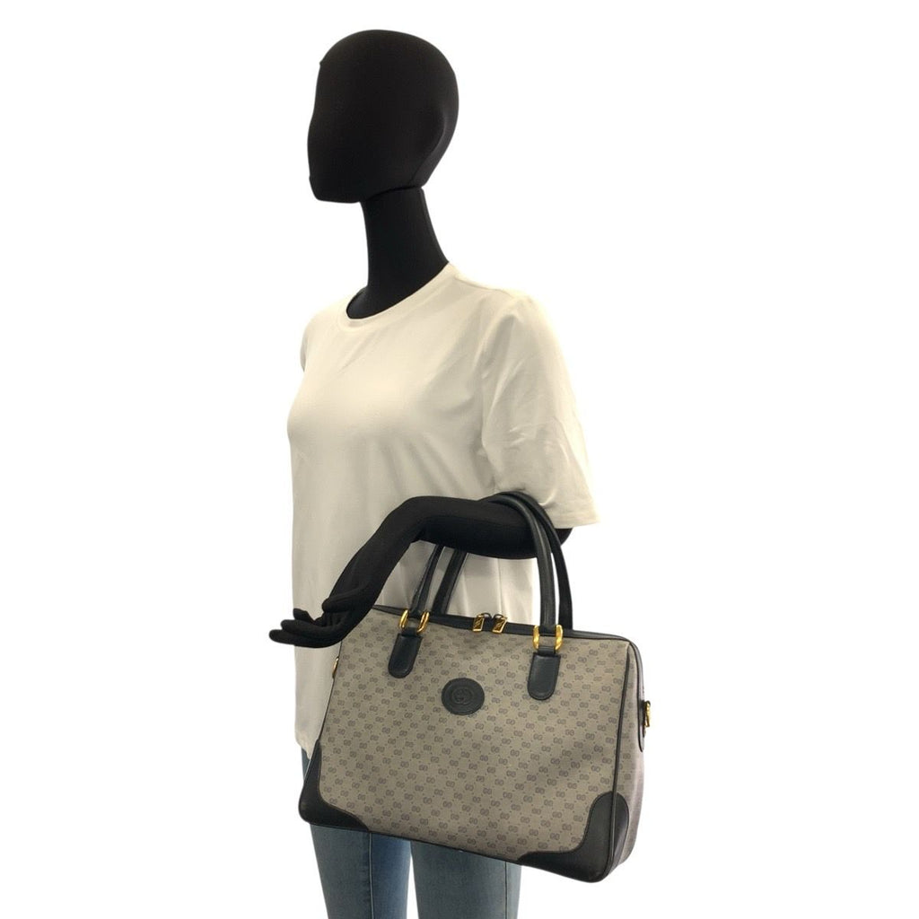 Gucci Vintage Micro GG Gray Navy Gold 002 122 Handbag — view 6