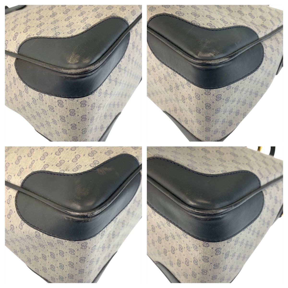 Gucci Vintage Micro GG Gray Navy Gold 002 122 Handbag — view 4