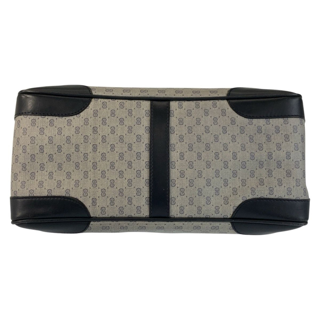 Gucci Vintage Micro GG Gray Navy Gold 002 122 Handbag — view 9