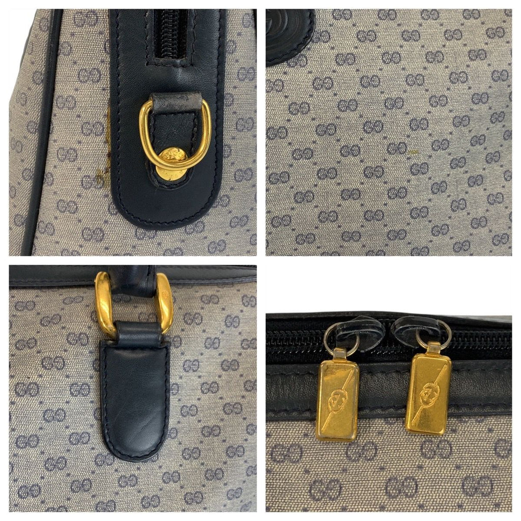Gucci Vintage Micro GG Gray Navy Gold 002 122 Handbag — view 5