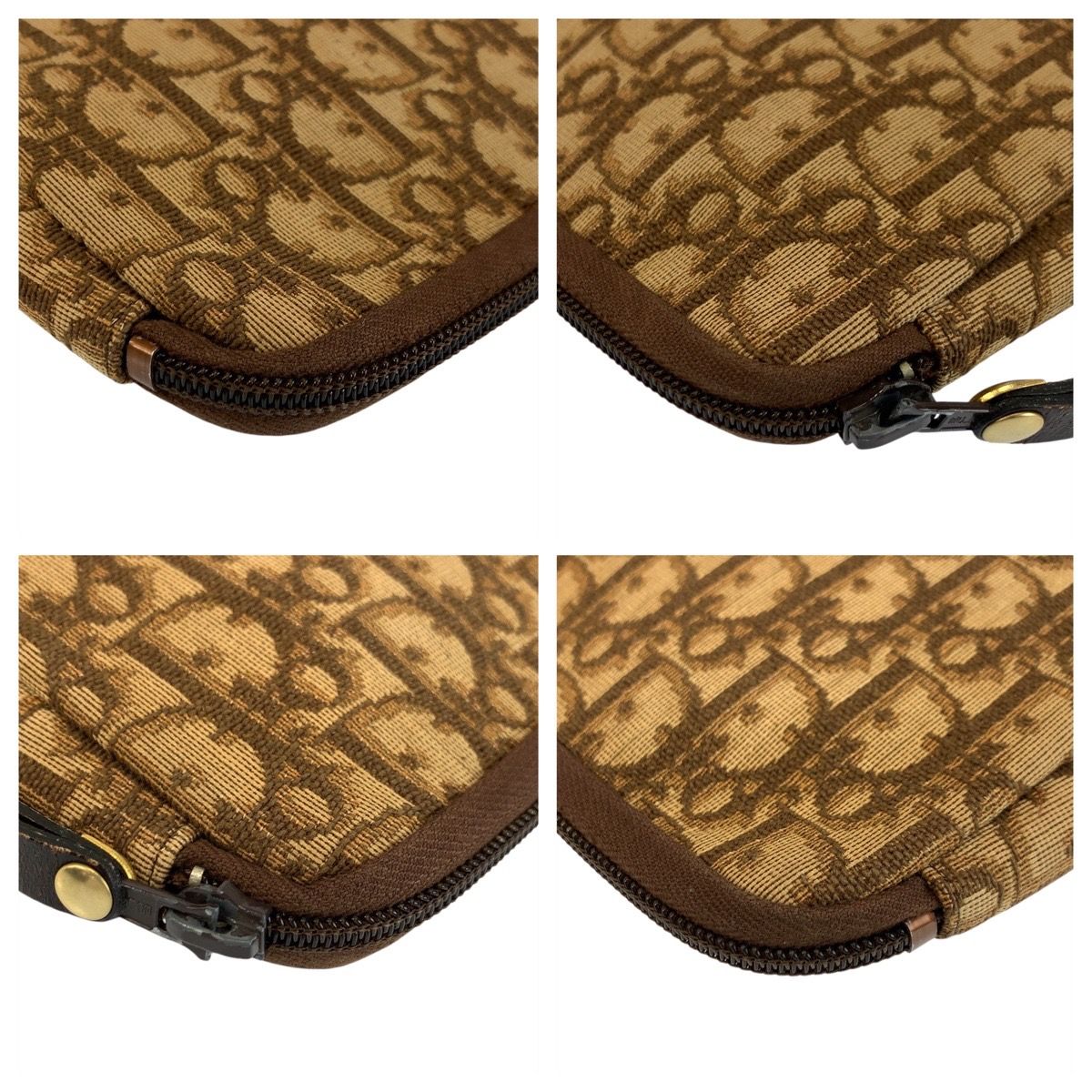Dior Trotter Beige Brown Gold Clutch — view 4