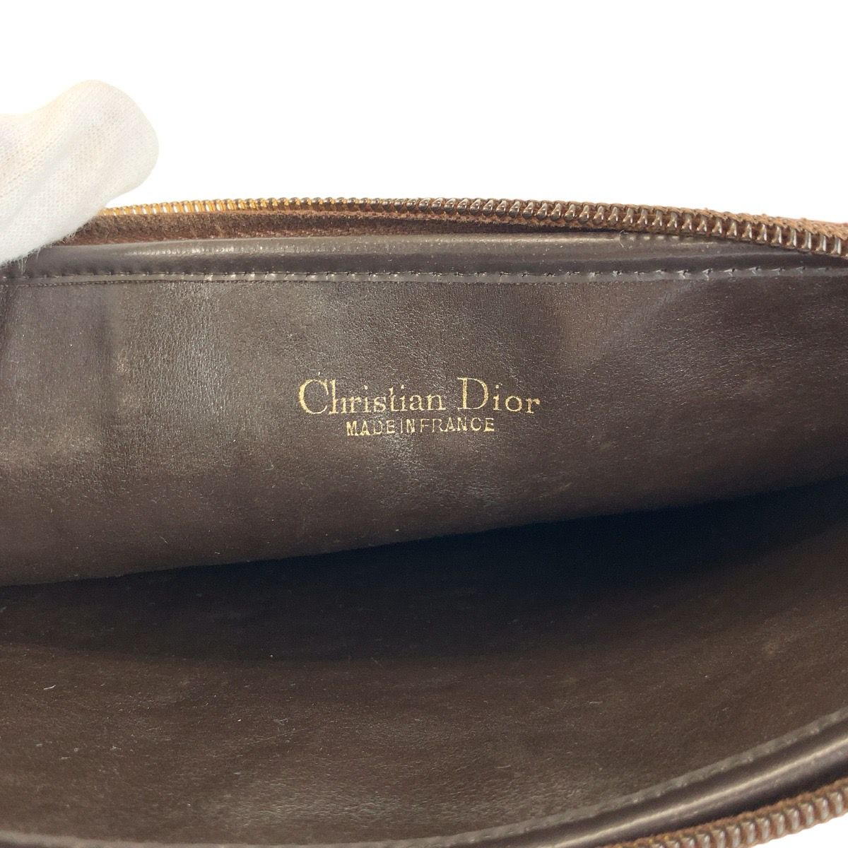 Dior Trotter Beige Brown Gold Clutch — view 5