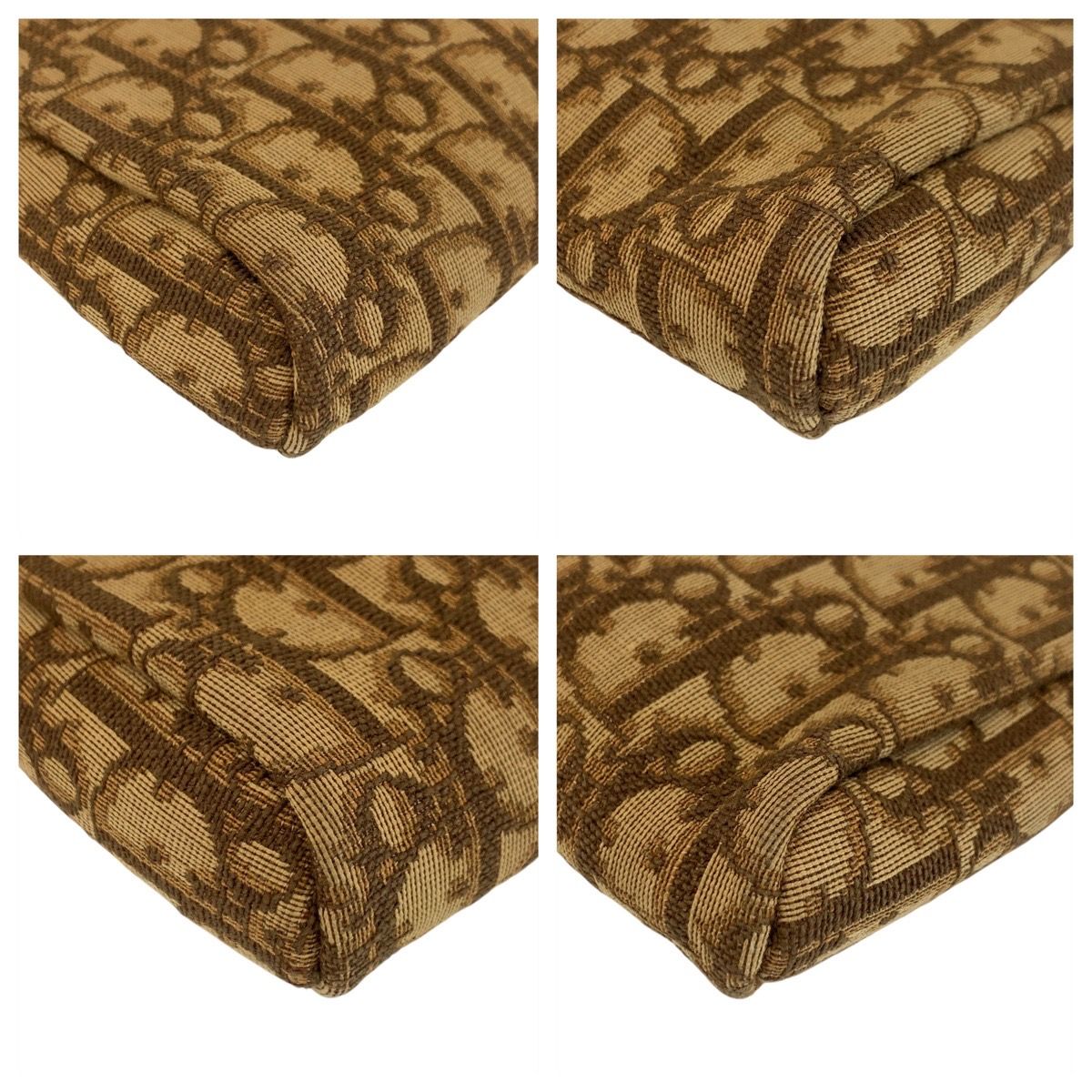Dior Trotter Beige Brown Gold Clutch — view 3