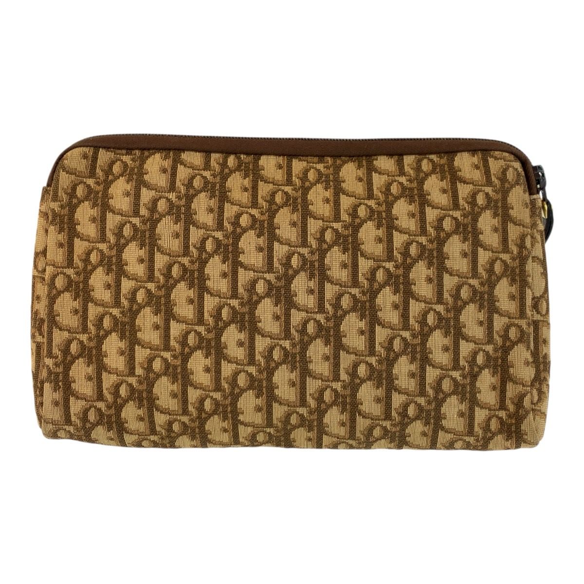 Dior Trotter Beige Brown Gold Clutch — view 2