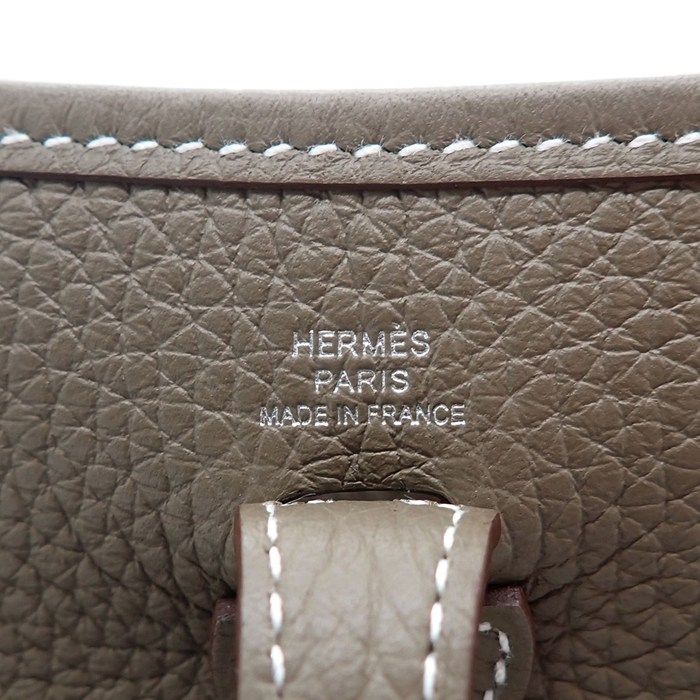 Hermes Shoulder Bag Evelyne TPM Amazone Etoupe Blue Indigo — view 6
