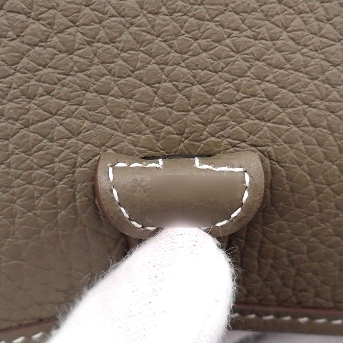 Hermes Shoulder Bag Evelyne TPM Amazone Etoupe Blue Indigo — view 7