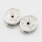 Hermes Earrings Cage de Ash Cube Logo Silver Color Pink X Accessories — view 3