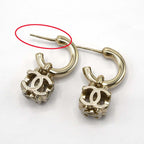 Chanel Earrings CC Logo Hoop Dice Champagne Gold — view 7