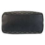 Gucci Black Gold GG Canvas Leather Tote Shoulder Bag — view 9