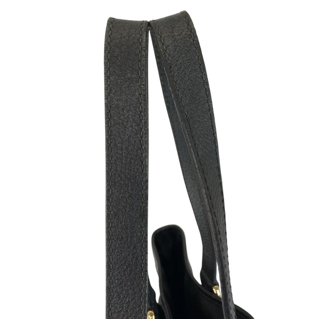 Gucci Black Gold GG Canvas Leather Tote Shoulder Bag — view 7