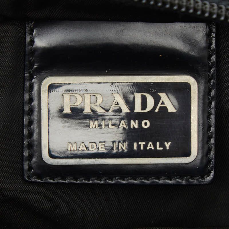 Prada Black Nylon Leather Shoulder Bag — view 8
