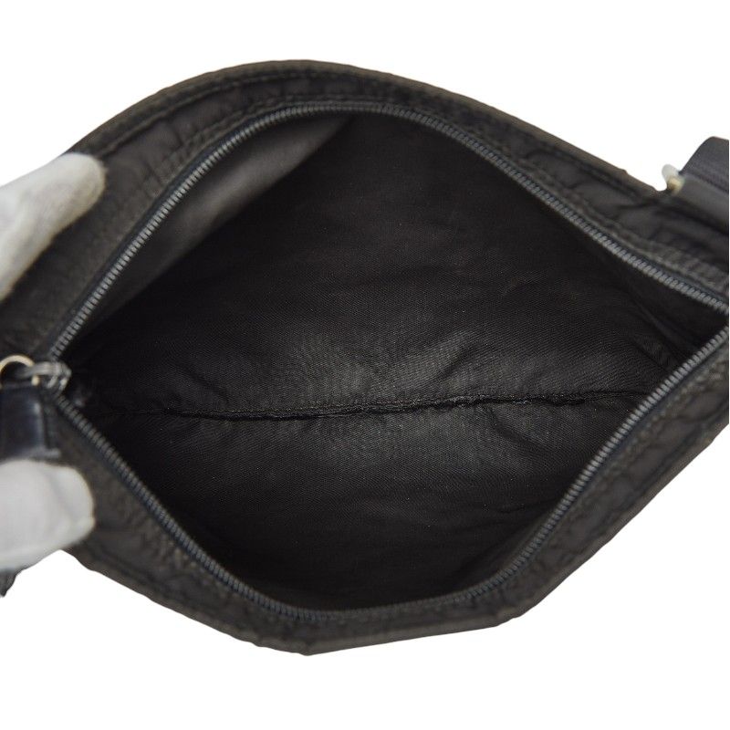 Prada Black Nylon Leather Shoulder Bag — view 7