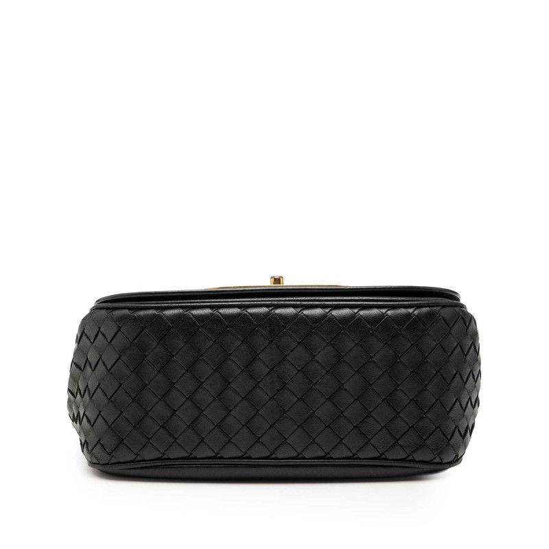 Bottega Veneta Intrecciato Crossbody Shoulder Bag Black Leather — view 3