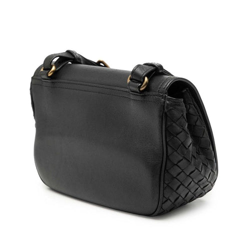 Bottega Veneta Intrecciato Crossbody Shoulder Bag Black Leather — view 2