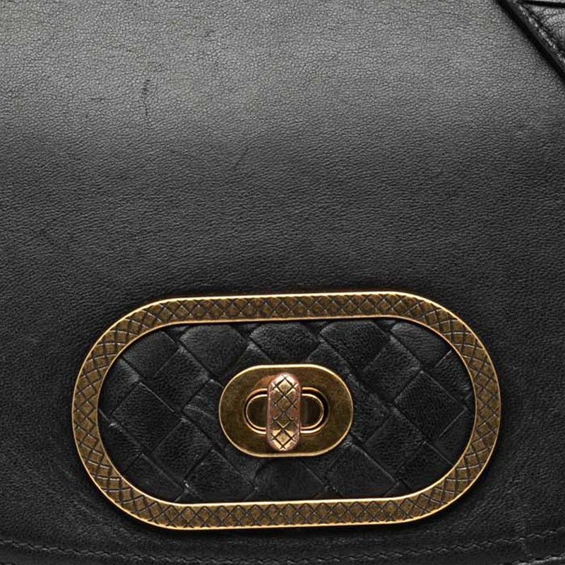 Bottega Veneta Intrecciato Crossbody Shoulder Bag Black Leather — view 4