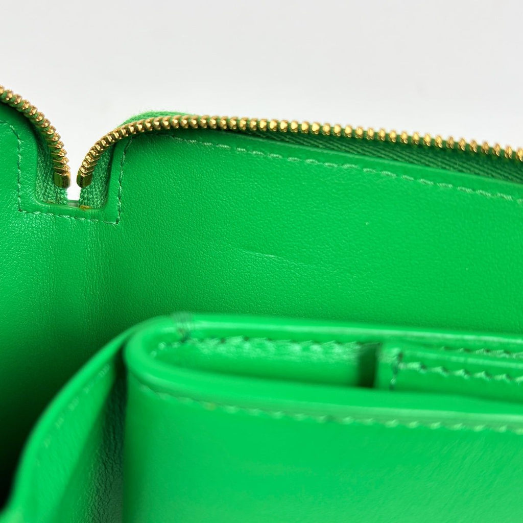 Bottega Veneta Intrecciato Wallet Zip Around Bifold Leather Green — view 5