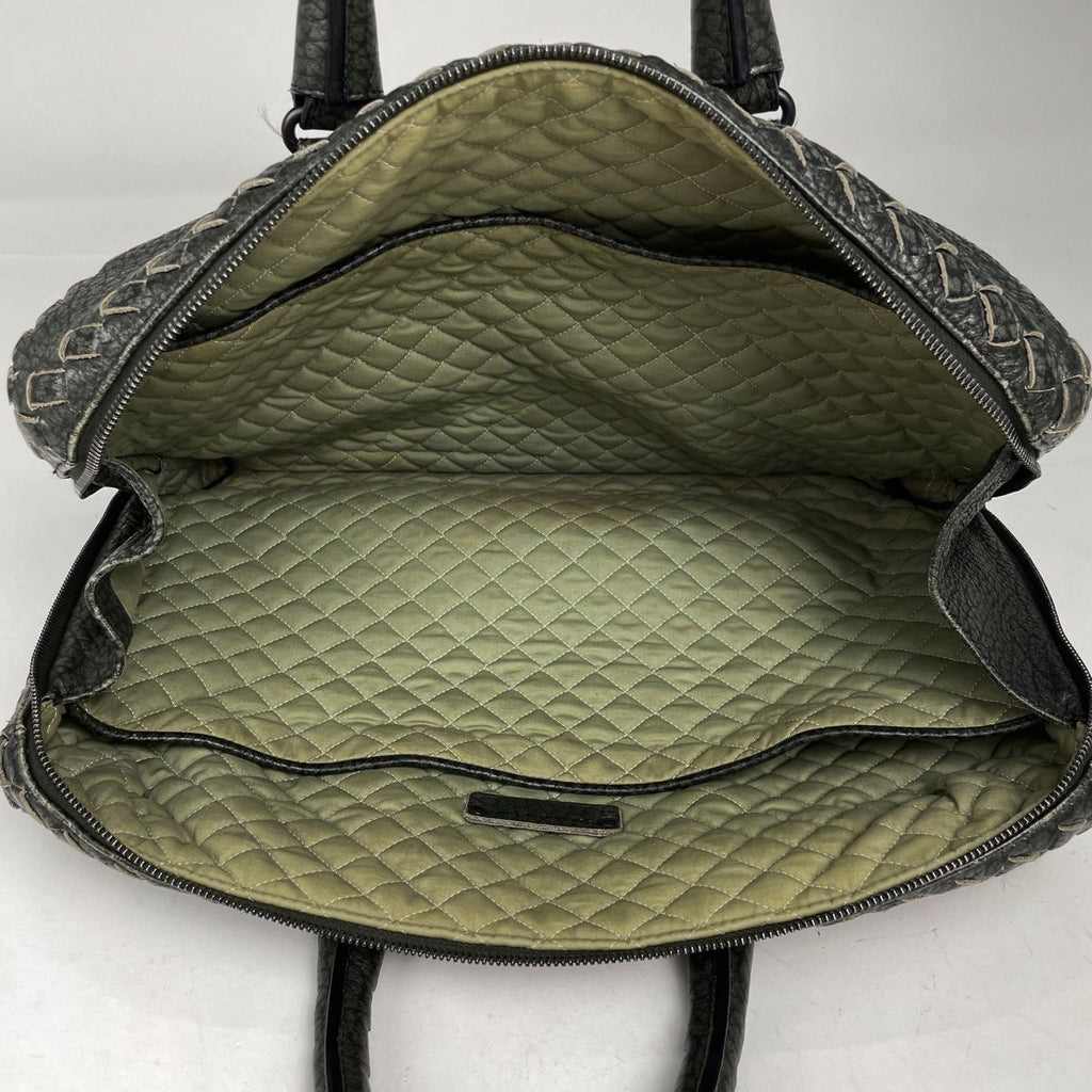 Bottega Veneta Intrecciato Handbag Khaki Leather Green — view 8