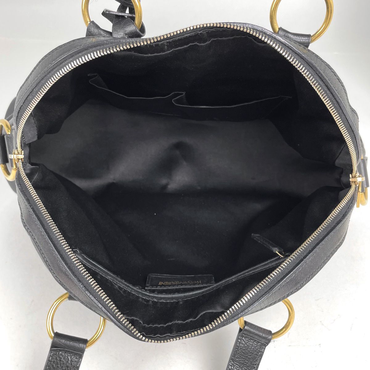 Saint Laurent Yves Muse Handbag Logo Leather Black — view 8