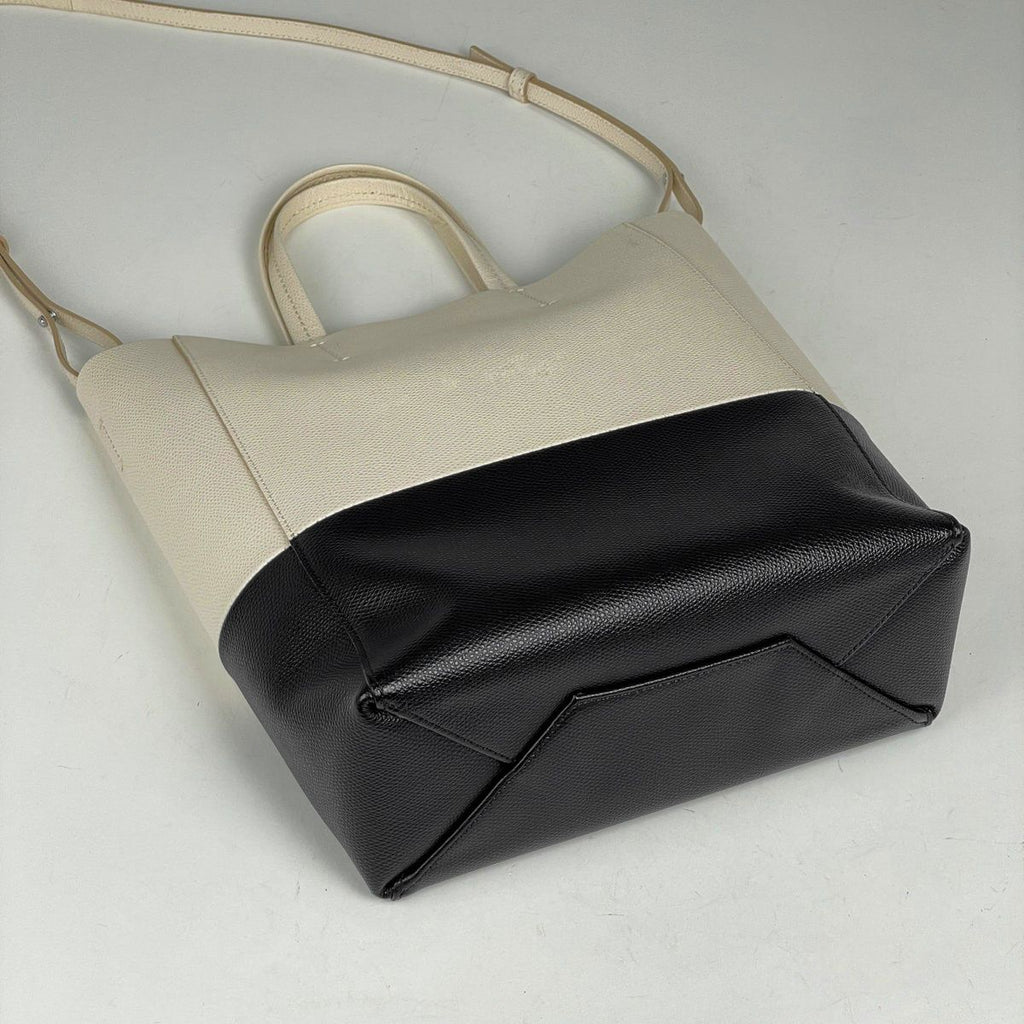 Celine Vertical Cabas Small Tote 2-Way Shoulder Bag Bicolor Leather Ladies — view 2
