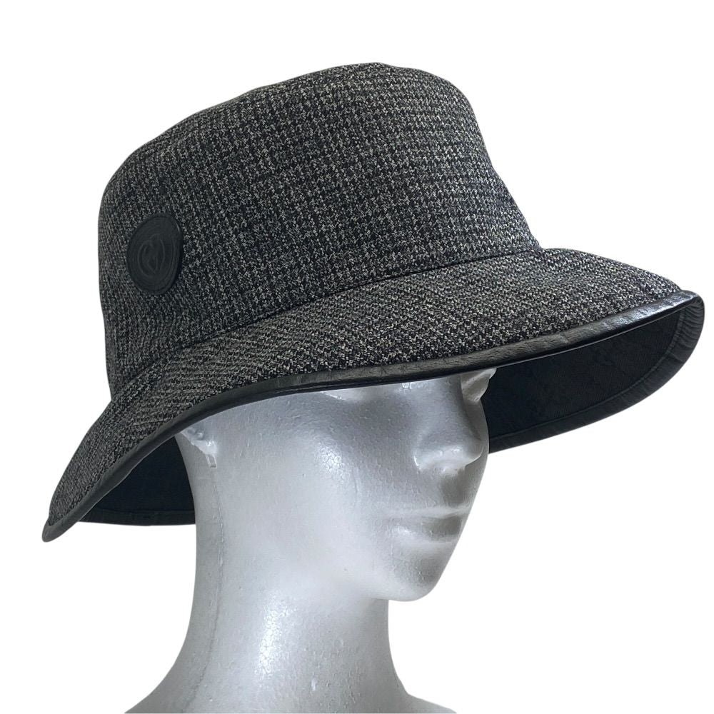 Gucci GG Plaid Reversible Bucket Hat Black Street Casual Trend — view 7