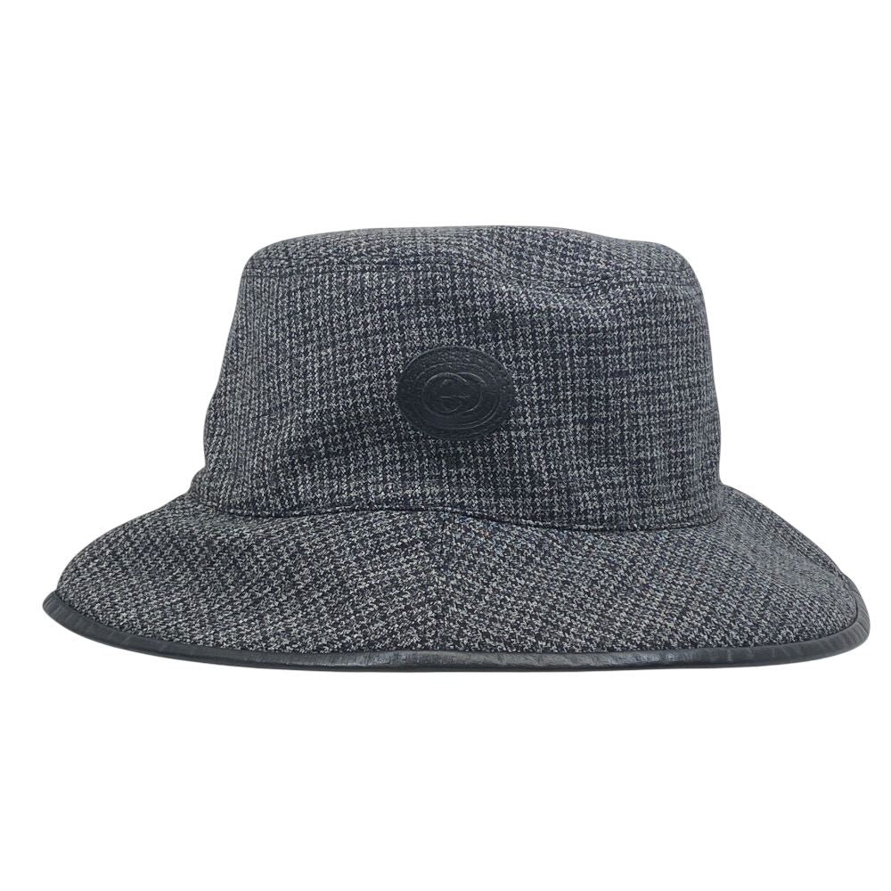 Gucci GG Plaid Reversible Bucket Hat Black Street Casual Trend — view 2