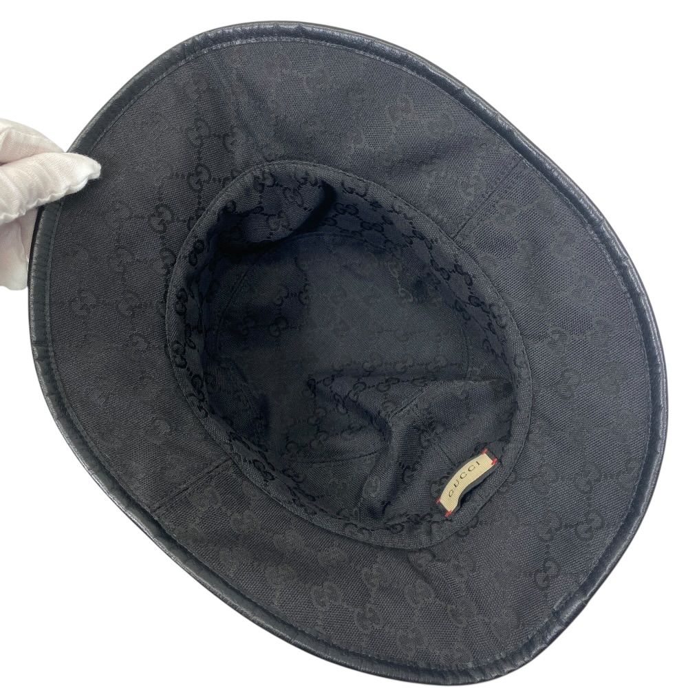 Gucci GG Plaid Reversible Bucket Hat Black Street Casual Trend — view 4