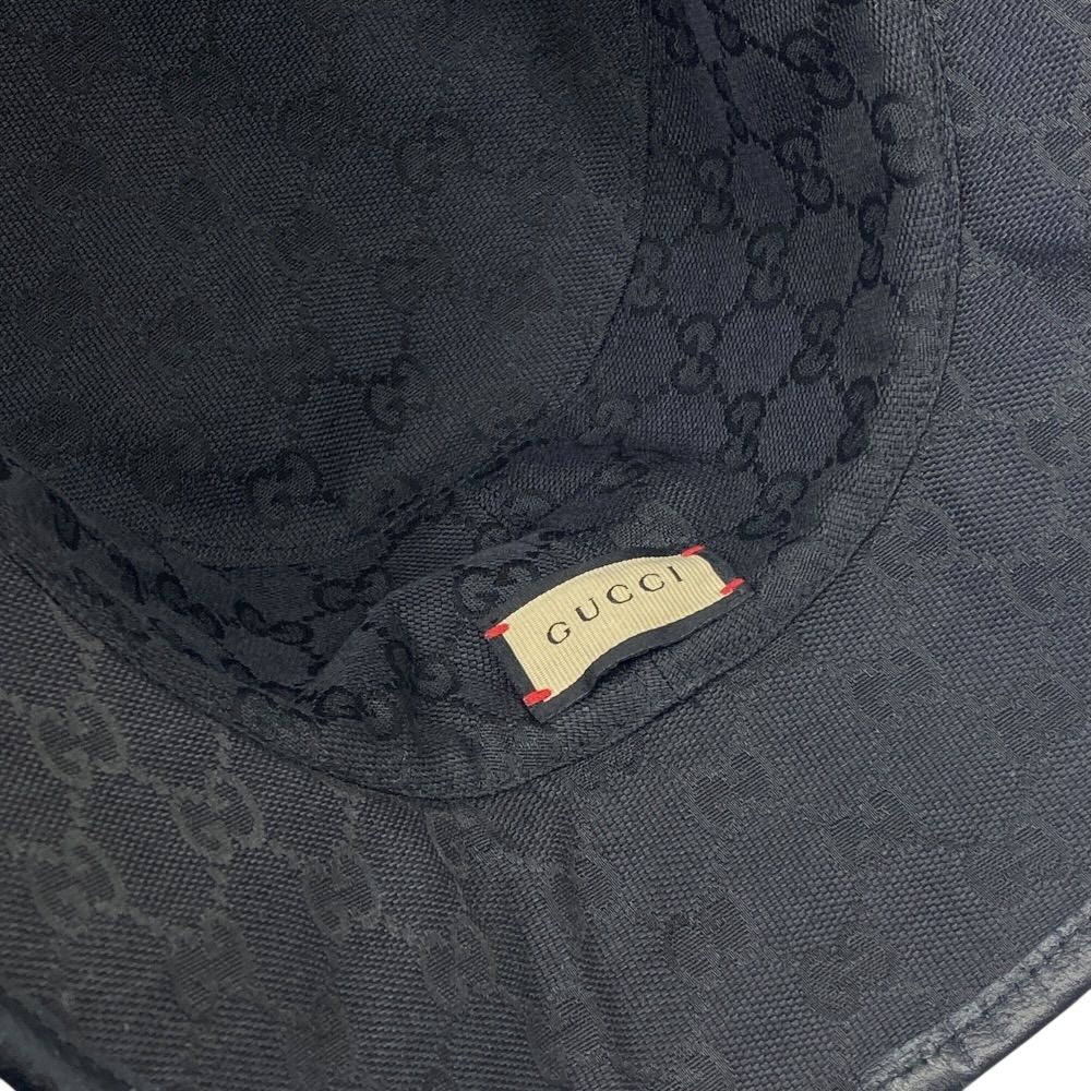 Gucci GG Plaid Reversible Bucket Hat Black Street Casual Trend — view 5