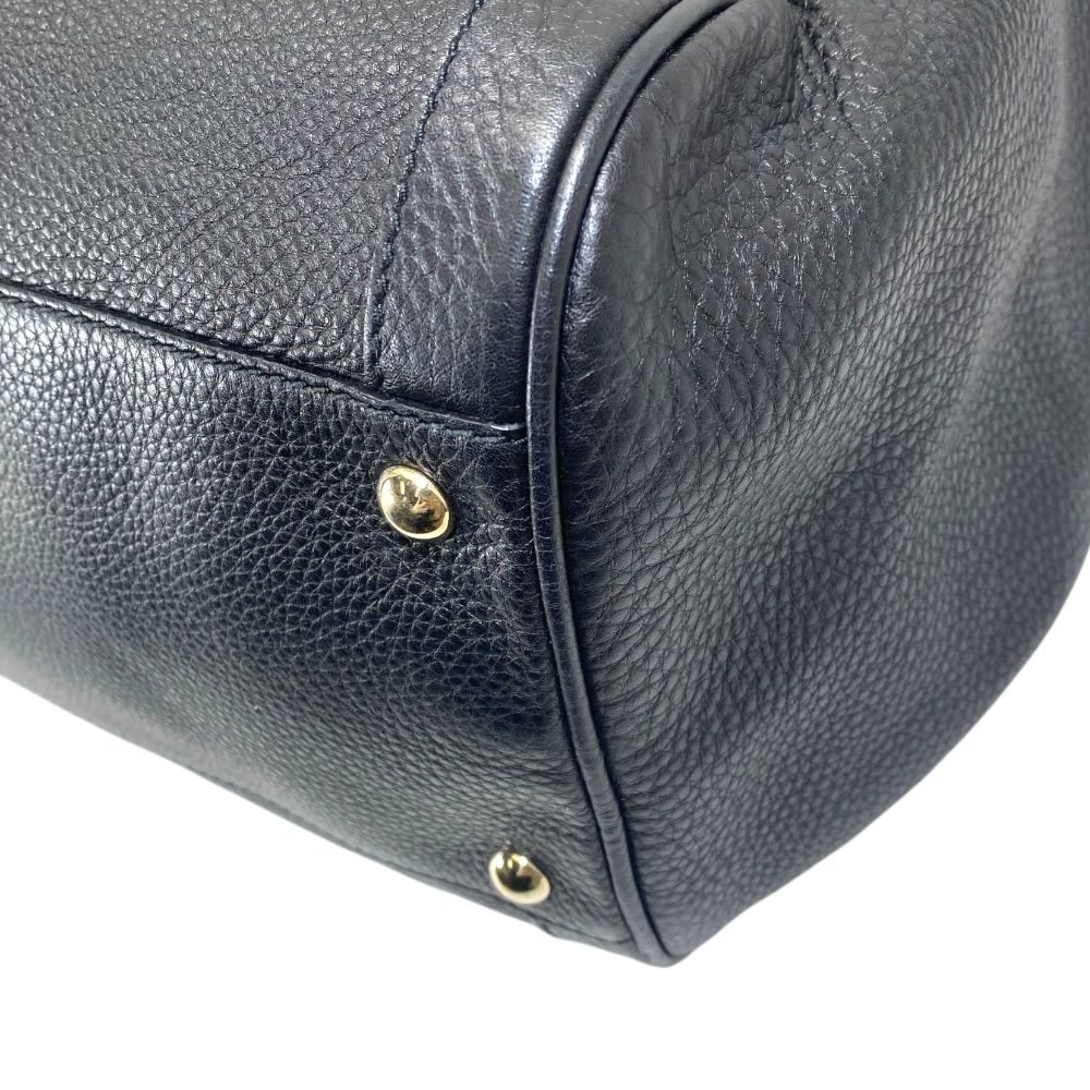 Gucci Soho Leather Mini Boston Bag Interlocking GG Logo Black — view 4