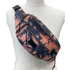 Saint Laurent Paris Palm Tree Pattern Nylon Pink Orange Belt Bag — view 9