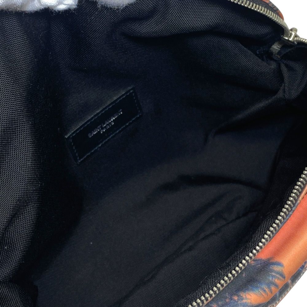 Saint Laurent Paris Palm Tree Pattern Nylon Pink Orange Belt Bag — view 6