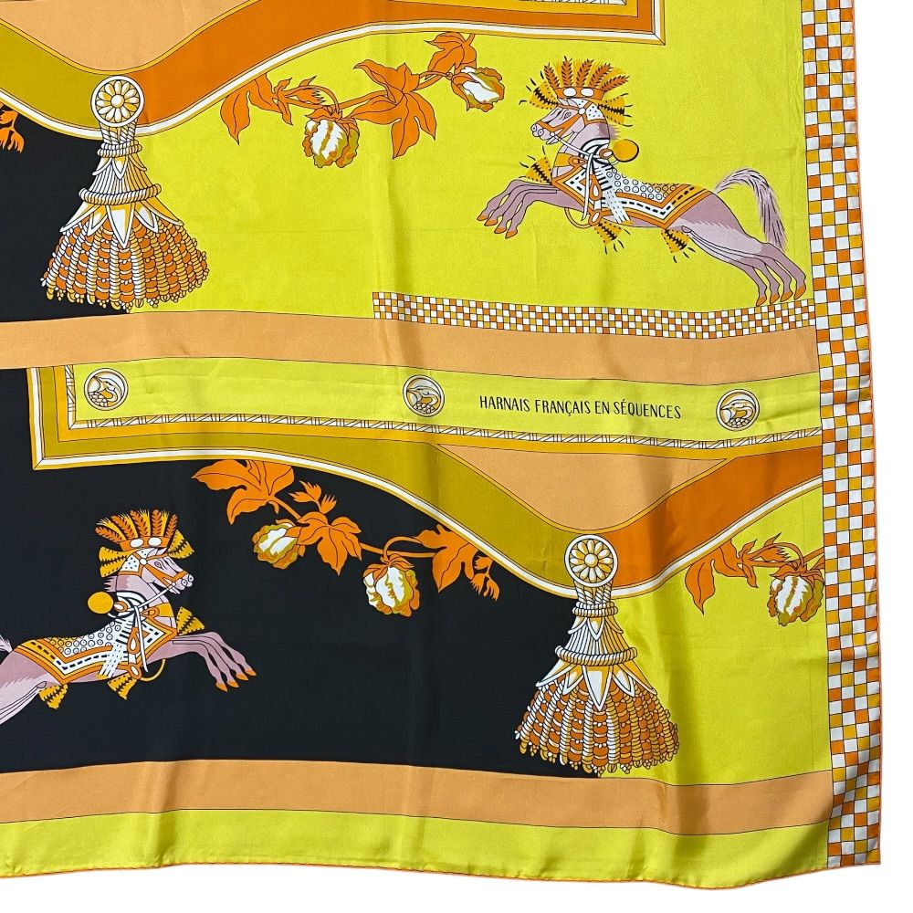Hermes Scarf Carre 140 Large Shawl Harnais Francais en Sequences Horse Tack — view 4