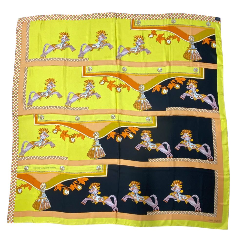 Hermes Scarf Carre 140 Large Shawl Harnais Francais en Sequences Horse Tack — view 7
