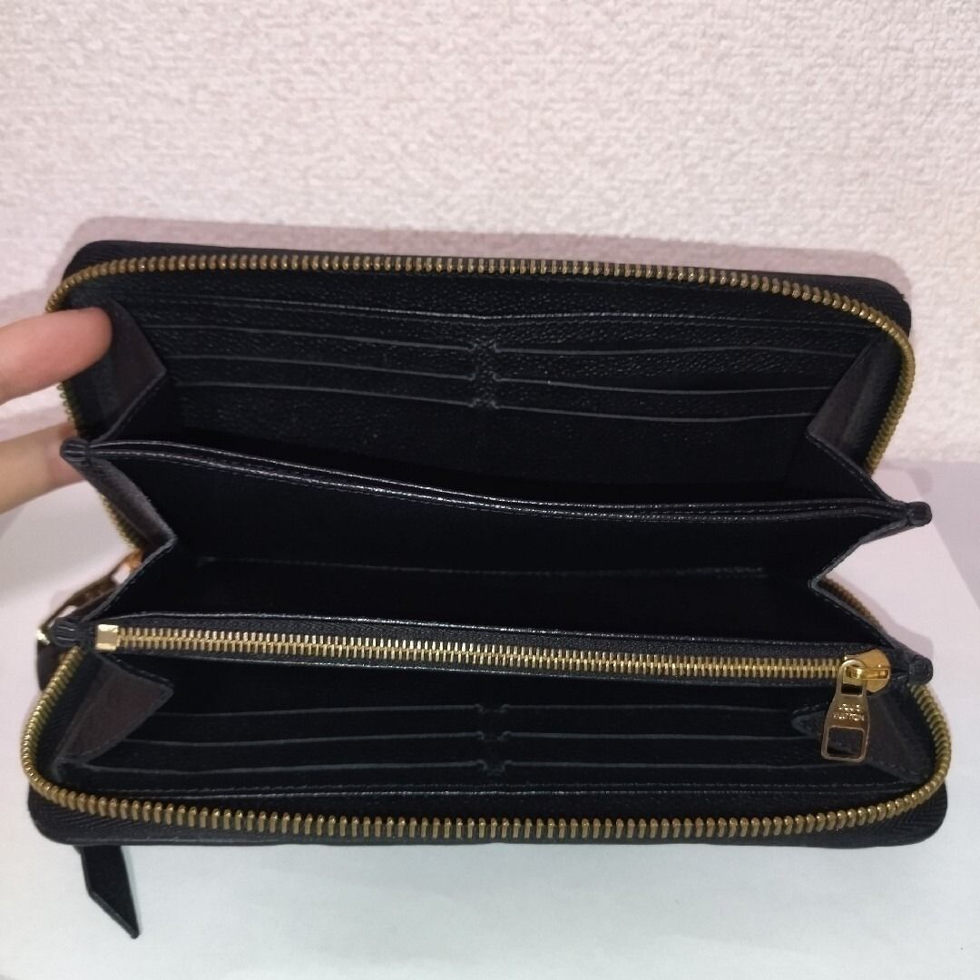 Louis Vuitton Zippy Wallet Monogram Empreinte Noir Black — view 7