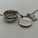 Louis Vuitton Monogram Ring Necklace Silver — view 5